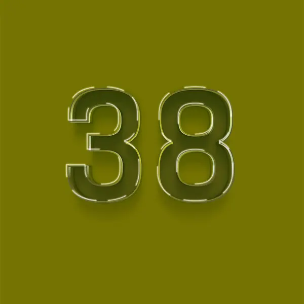 绿色背景上的3D 38号图形 — 图库照片