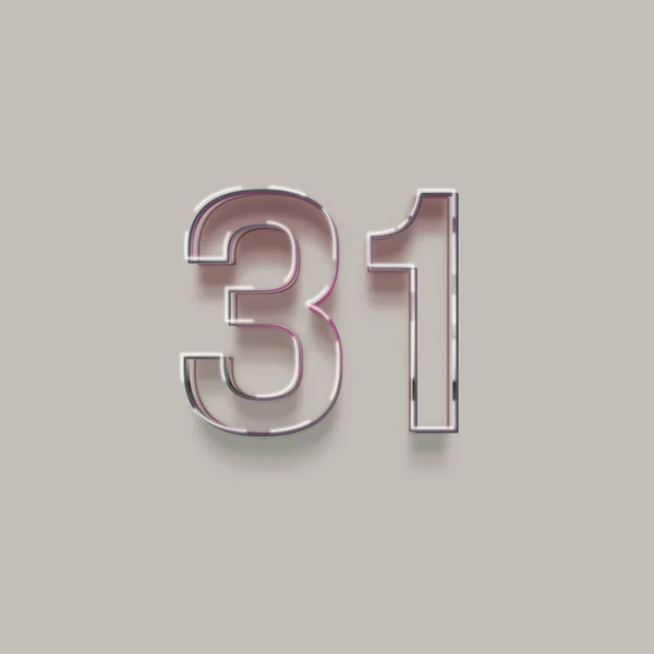 灰色の背景に3D 31番の数字のイラスト — ストック写真