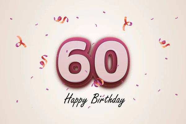 60お誕生日おめでとうカードデザイン — ストック写真