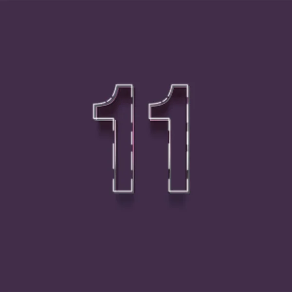 紫色の背景に3D 11番のイラスト — ストック写真