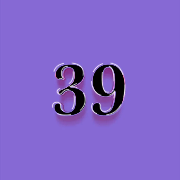 紫色背景上3D 39数字的图解 — 图库照片