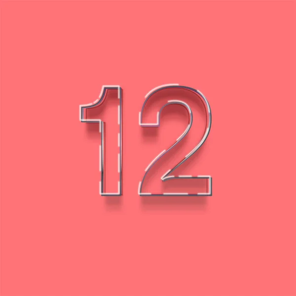 ピンクを背景にした3D 12番のイラスト — ストック写真