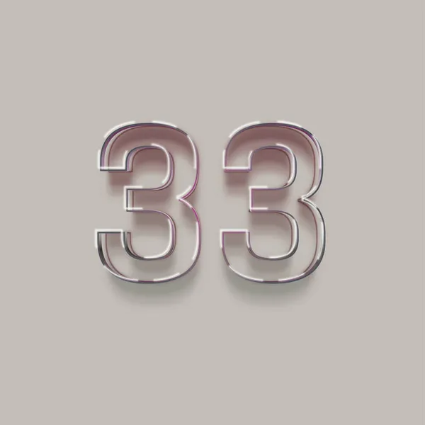 灰色の背景に3D 33の数字のイラスト — ストック写真