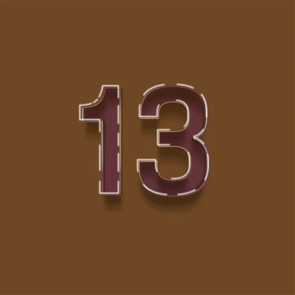 茶色の背景に3D 13番の数字のイラスト — ストック写真