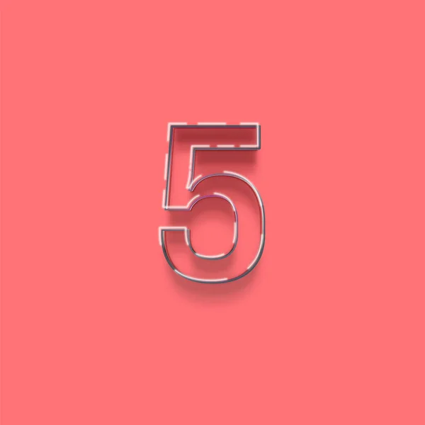 ピンクを背景にした3D 5番のイラスト — ストック写真