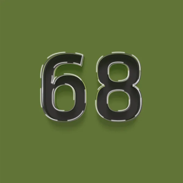 绿色背景上的3D 68数字图解 — 图库照片
