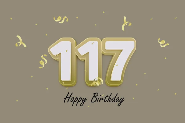 117 Feliz Aniversário Cartão Saudação Design — Fotografia de Stock