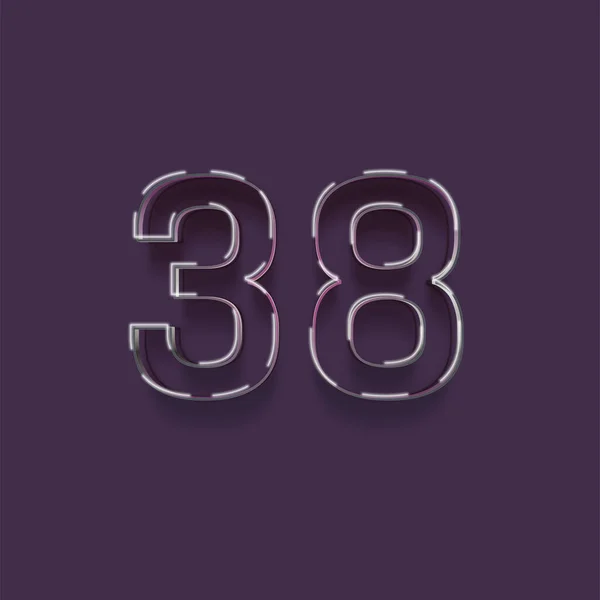 紫色背景上3D 38数字的图解 — 图库照片