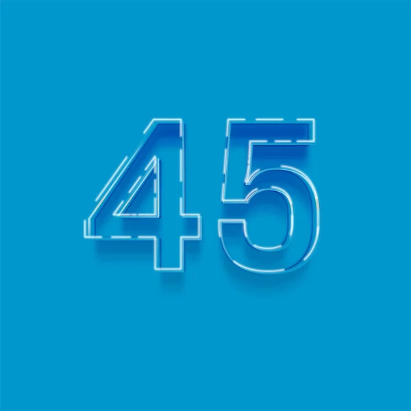 青を背景にした3D 45番のイラスト — ストック写真