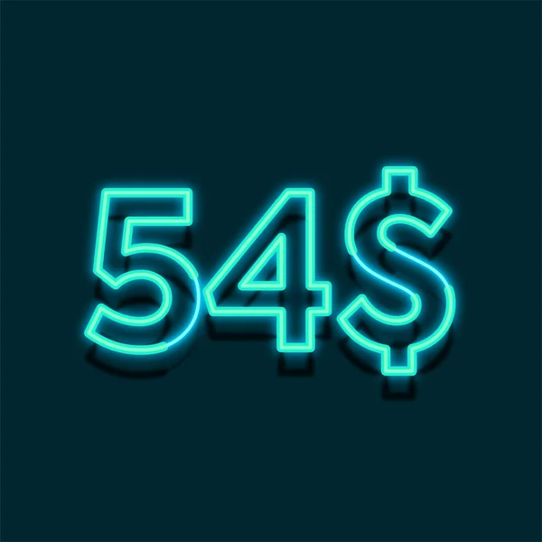 54ドルネオンライト価格 小売のためのイラスト — ストック写真
