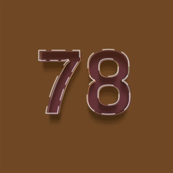 茶色の背景に3D 78番のイラスト — ストック写真
