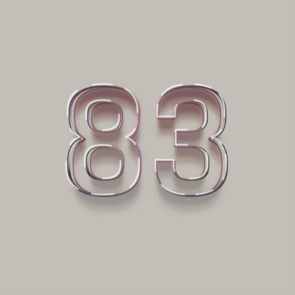 灰色の背景に3D 83番の数字のイラスト — ストック写真