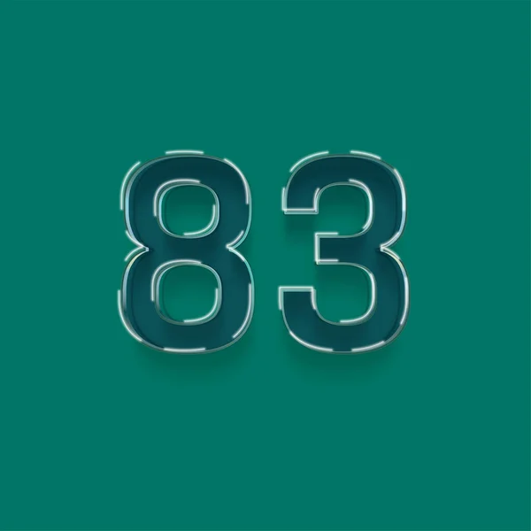 緑の背景に描かれた3D 83番のイラスト — ストック写真