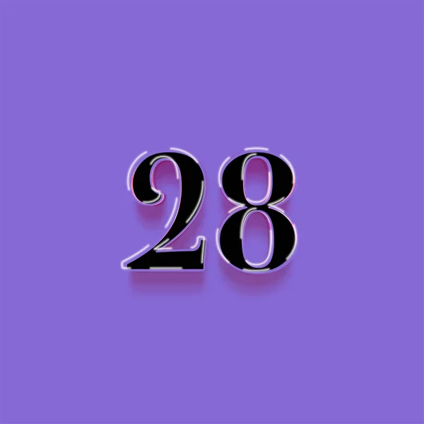紫色背景上3D 28数字的图解 — 图库照片