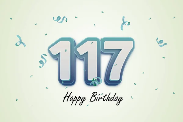 117 Feliz Aniversário Cartão Saudação Design — Fotografia de Stock
