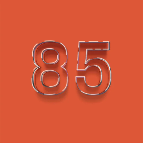 赤を背景にした3D 85番のイラスト — ストック写真