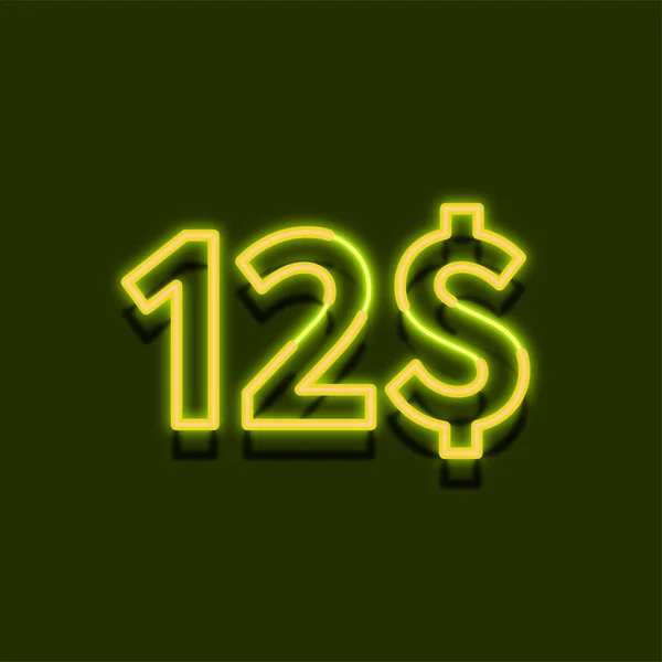 12ドルネオンライト価格 小売のためのイラスト — ストック写真