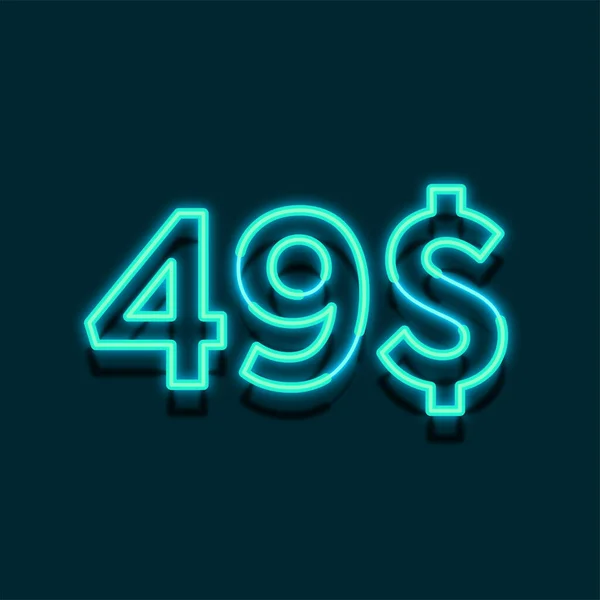 Neon Light Price Ilustração Para Varejo — Fotografia de Stock