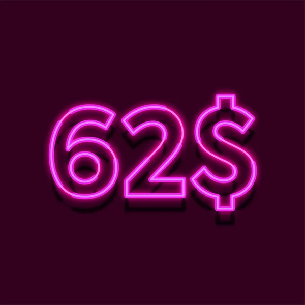 Neon Light Price Illustrazione Vendita Dettaglio — Foto Stock