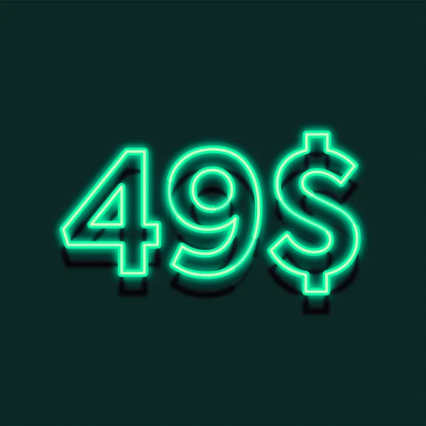 Neon Light Price Ilustração Para Varejo — Fotografia de Stock