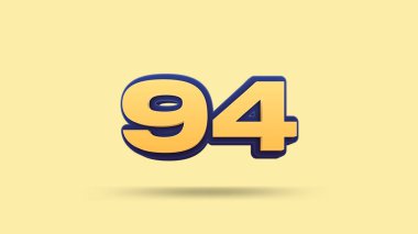 Bej arkaplanda 94 numara 3d illüstrasyon