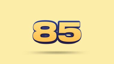 Bej arkaplanda 85 numara 3d illüstrasyon