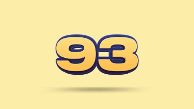 Bej arkaplanda 93 numara 3d illüstrasyon
