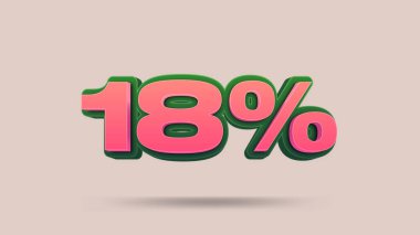 Yüzde 18 indirim afişi, perakende için illüstrasyon