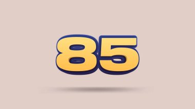Bej arkaplanda 85 numara 3d illüstrasyon