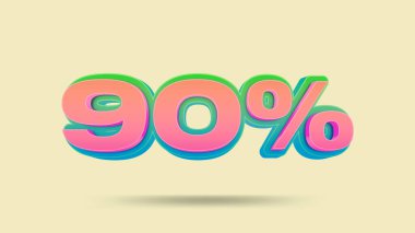 Yüzde 90 indirim afişi, perakende için illüstrasyon