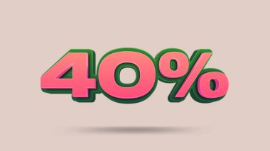 Yüzde 40 indirim afişi, perakende için illüstrasyon