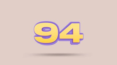 Bej arkaplanda 94 numara 3d illüstrasyon