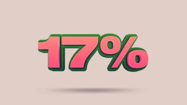 Yüzde 17 indirim afişi, perakende için illüstrasyon