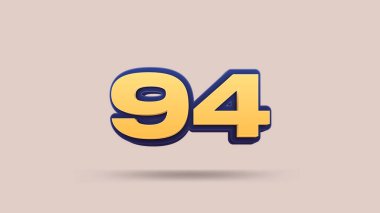 Bej arkaplanda 94 numara 3d illüstrasyon