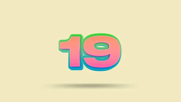 Colorful Number Illustration Beige Background — Stock Photo, Image