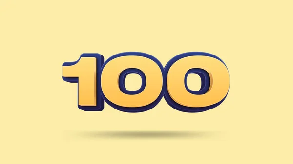 100 Number Illustration Beige Background — Stock Photo, Image