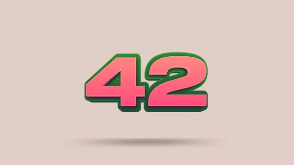 米色背景上的42号3D插图 — 图库照片