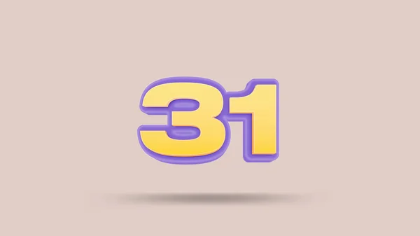 Number Illustration Beige Background — Stock Photo, Image