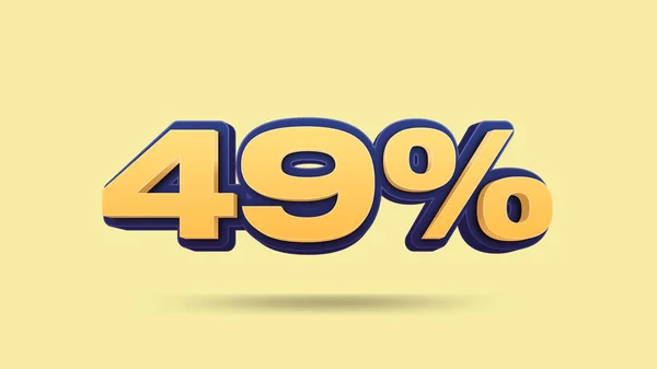 Percent Illustration Yellow Background — Stock Photo, Image
