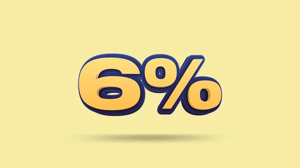 Percent Illustration Yellow Background — Stock Photo, Image
