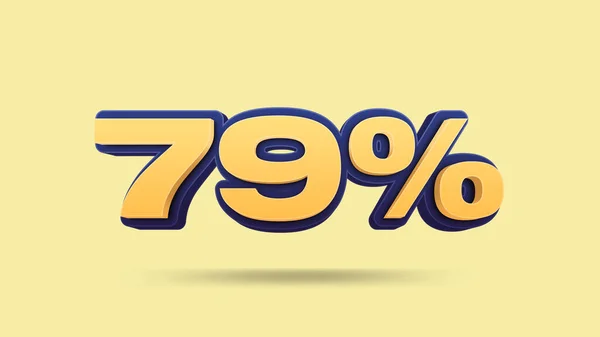 Percent Illustration Yellow Background — Stock Photo, Image