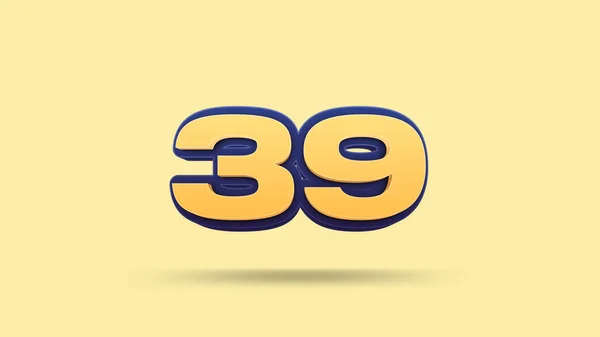 Liczba Ilustracja Żółtym Tle — Zdjęcie stockowe