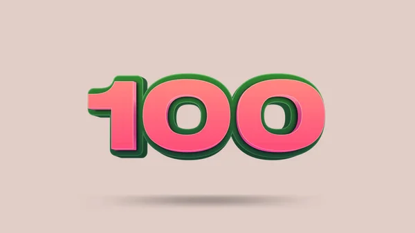 100 Nummer Illustration Beige Bakgrund — Stockfoto