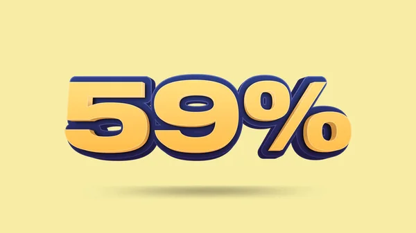 Percent Illustration Yellow Background — Stock Photo, Image