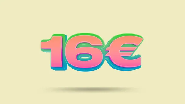 16ユーロ価格タグ 小売のためのイラスト — ストック写真