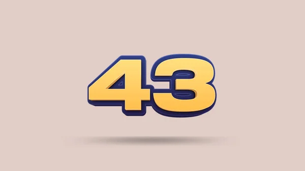 43数3Dイラスト上のベージュ背景 — ストック写真