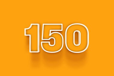 turuncu arkaplanda beyaz 150 numara 3d resim