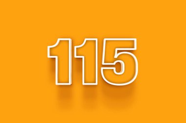 turuncu arkaplanda beyaz 155 numara 3d resim