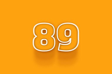 Turuncu arkaplanda beyaz 89 numara 3d illüstrasyon