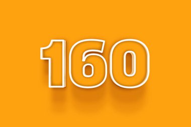 Turuncu arkaplanda 3d 160 numara